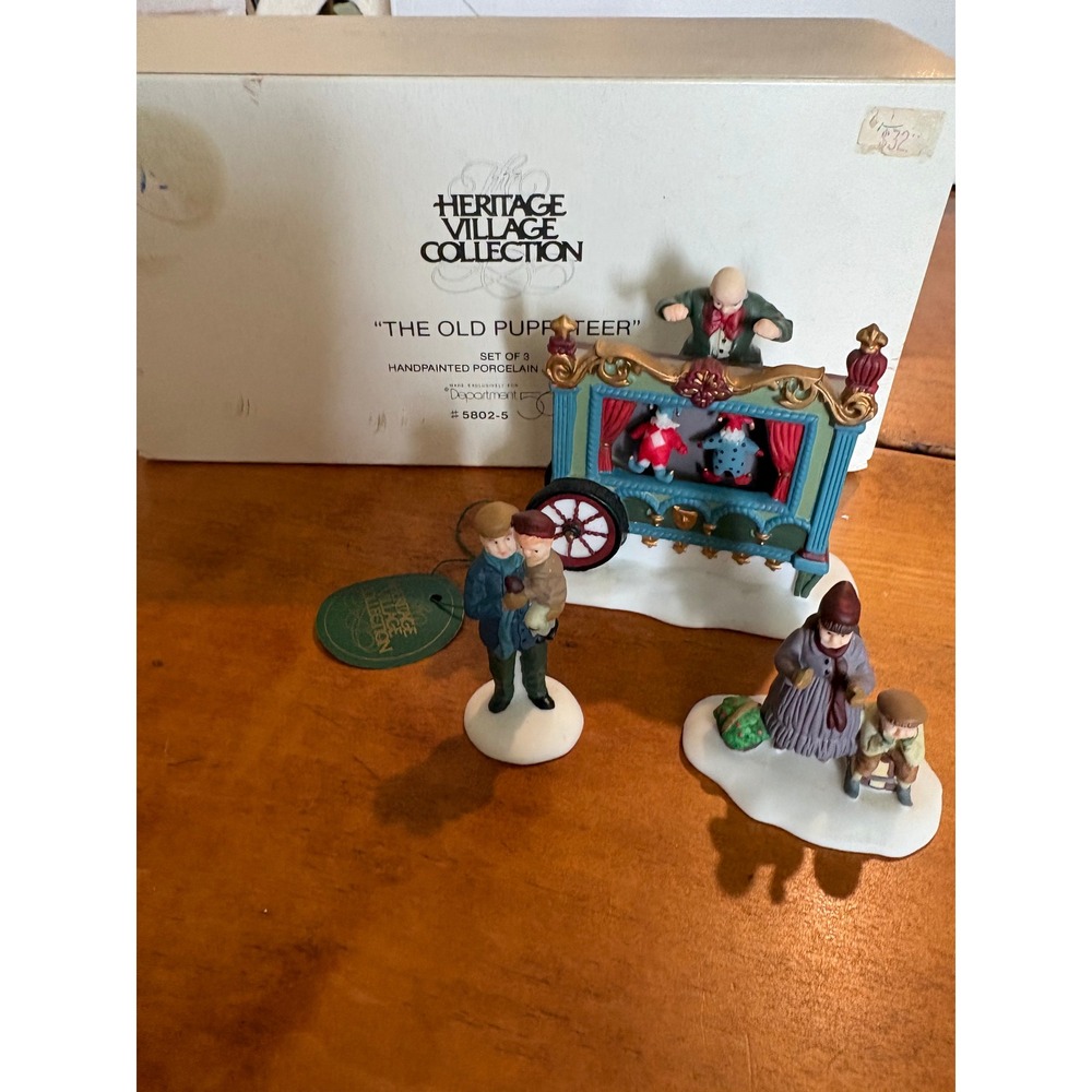 Dept 56 The Old Puppeteer Heritage Village OS Figurine Set Multicolor 5802-5